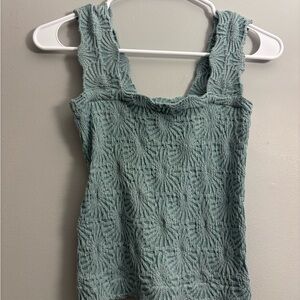 Textured Teal Tank Top